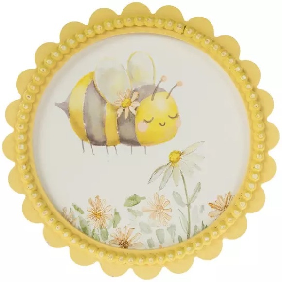 Smiling Bee Scalloped Wood Wall Decor - Picture 2 of 4